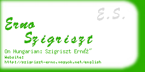 erno szigriszt business card